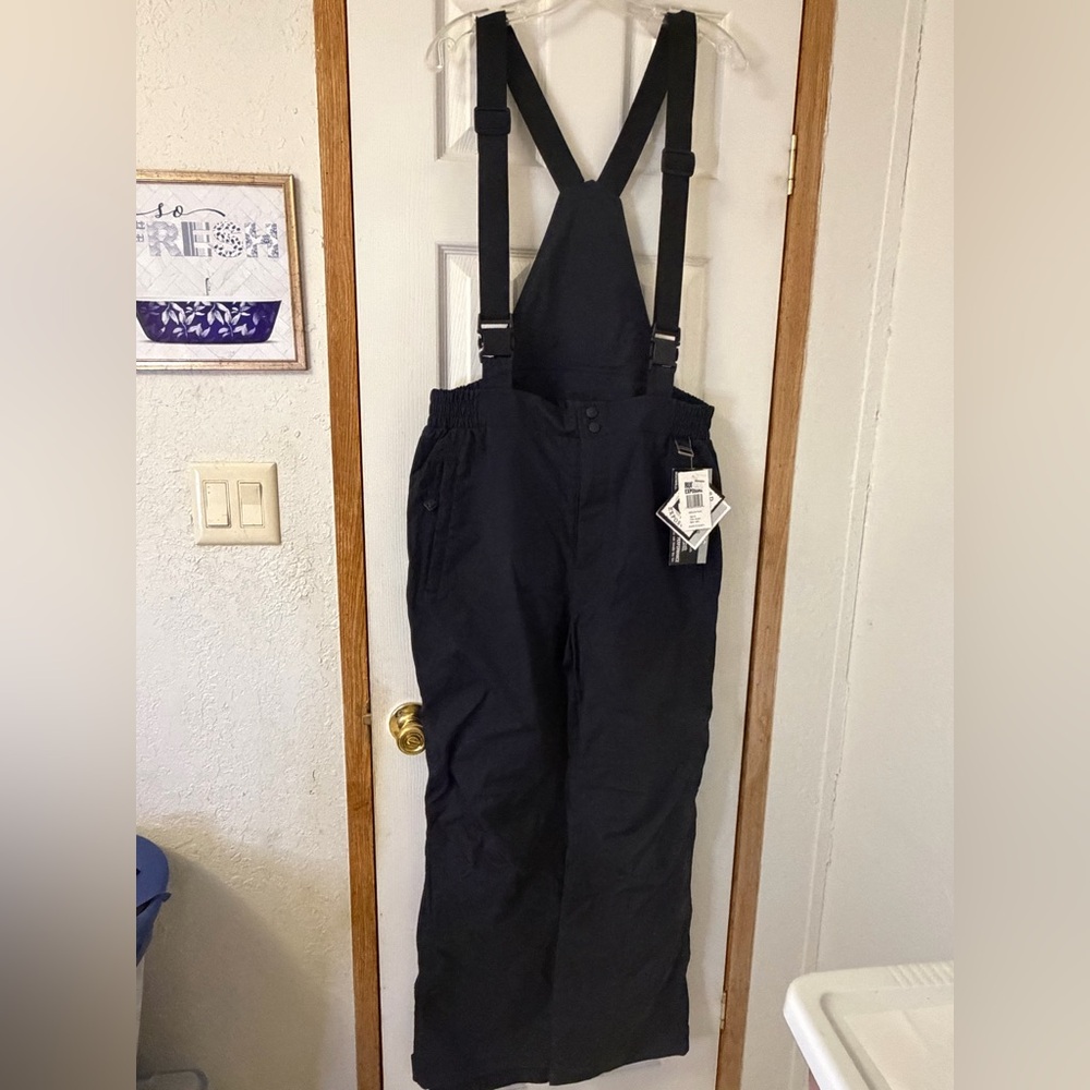 Men's Black Snow Bib Pants with Adjustable Suspenders